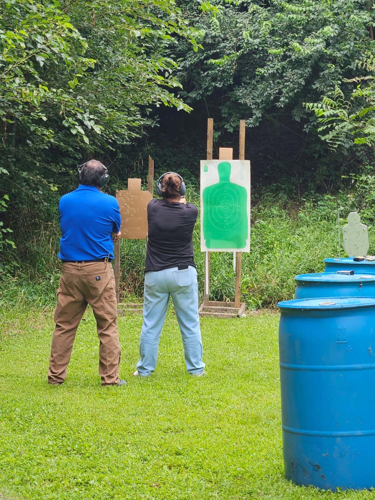 Shooting range instruction at Shakespeare Guns